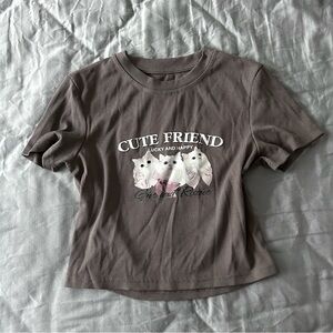 new! acubi cat graphic baby tee